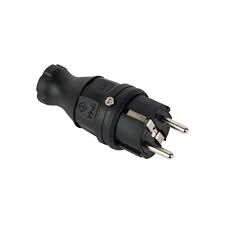 404001 METE 1X16A KAUÇUK DÜZ FİŞ SİYAH