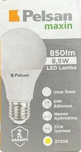 PEL324262 PELSAN LED AMPUL 8.5W 6500K