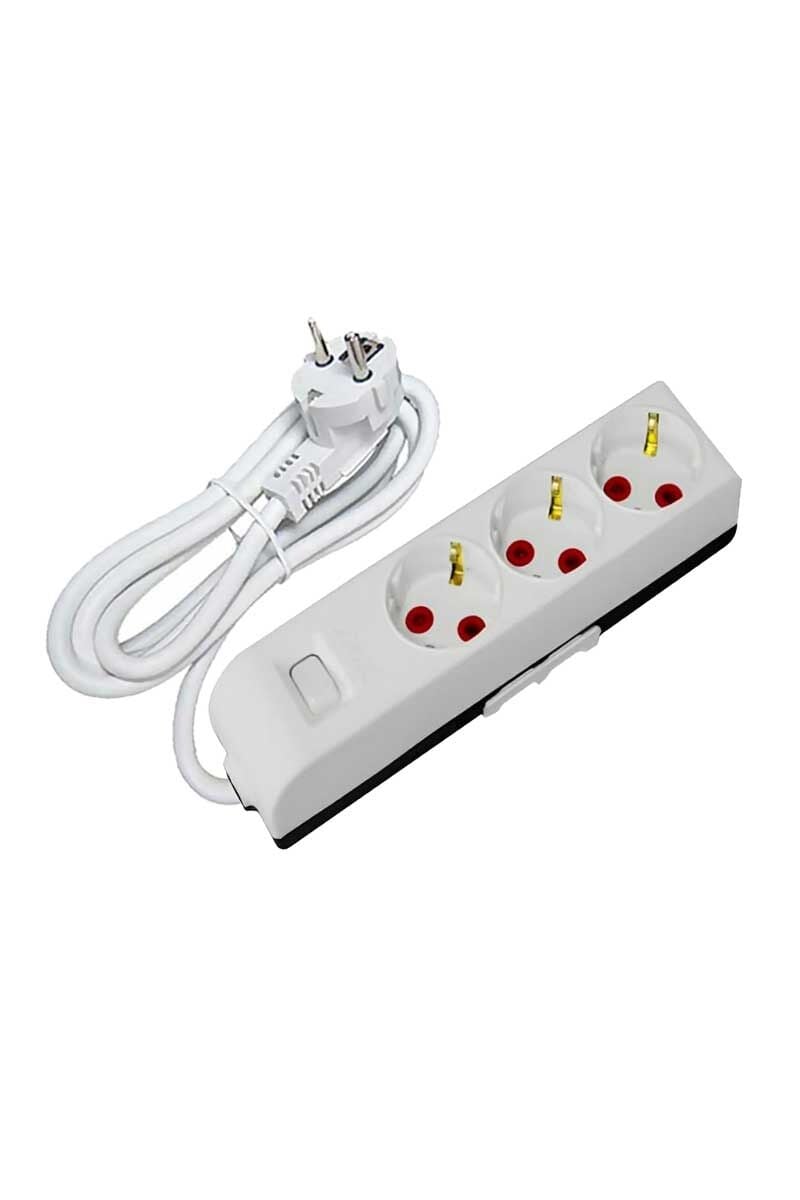 AYK220301020 AYKA GRUP PRİZ 3 LÜ 2MT ANAHTARLI ÇOCUK KORUMALI