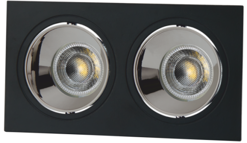 CT-5054 JAGUAR KARE SPOT ( SİYAH KASA-PLATİN )(2'Lİ)