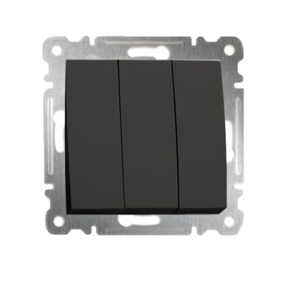 57054091 MAKEL KAREA SİYAH ÜÇLÜ ANAHTAR (3 TUŞLU 1+3) MODÜL+KAPAK