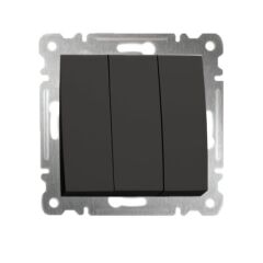 57054091 MAKEL KAREA SİYAH ÜÇLÜ ANAHTAR (3 TUŞLU 1+3) MODÜL+KAPAK