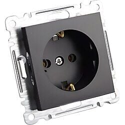 57054028 MAKEL KAREA SİYAH TOPRAKLI PRİZ MODÜL+KAPAK