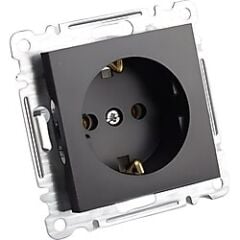 57054028 MAKEL KAREA SİYAH TOPRAKLI PRİZ MODÜL+KAPAK