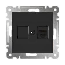 57054135 MAKEL KAREA SİYAH İKİLİ DATA 1XRJ45 CAT6 MODÜL+KAPAK