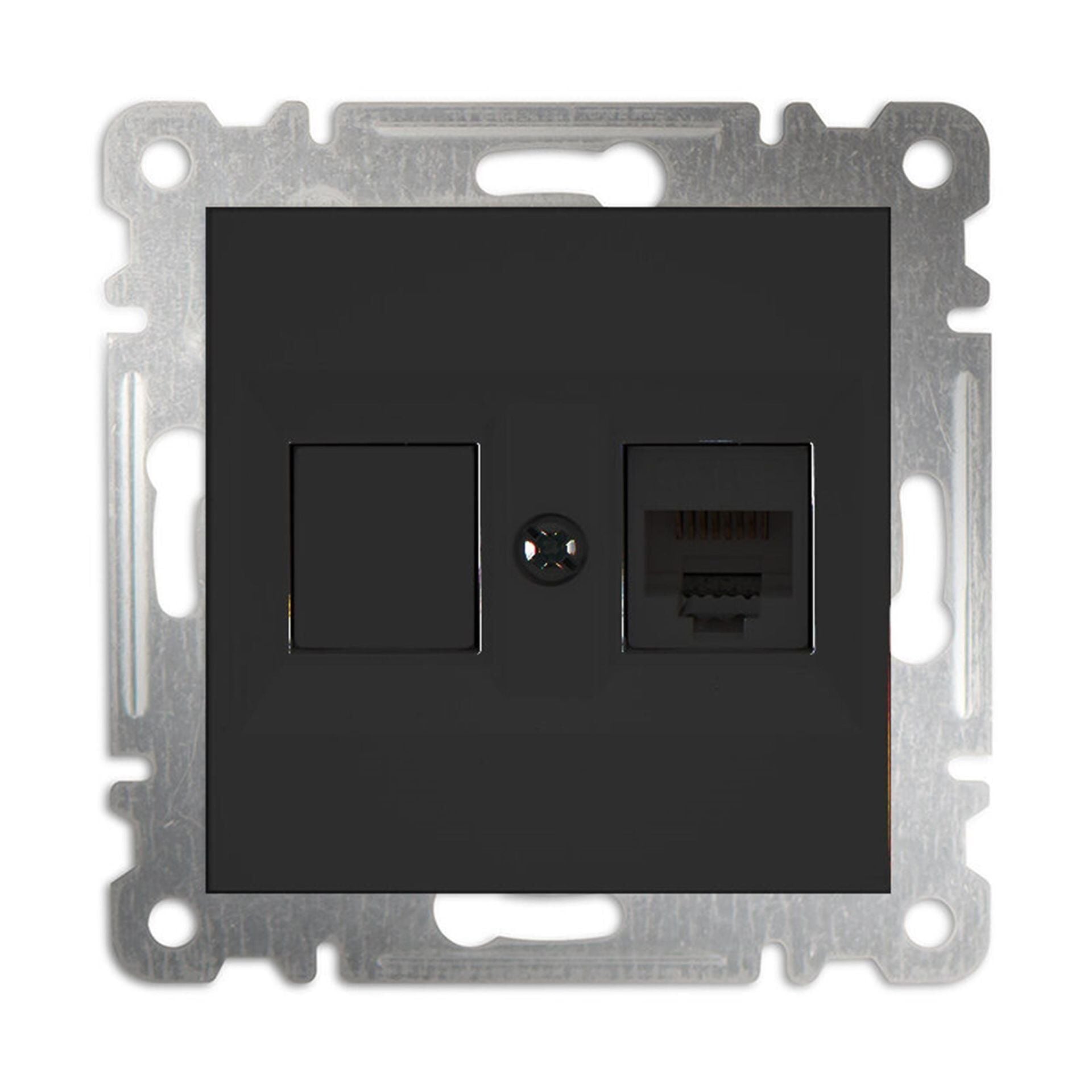 57050038 MAKEL KAREA FÜME İKİLİ DATA PRİZİ BOŞ MODÜL+KAPAK