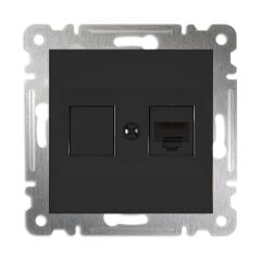 57050038 MAKEL KAREA FÜME İKİLİ DATA PRİZİ BOŞ MODÜL+KAPAK